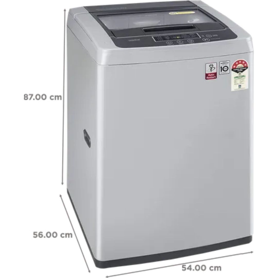 LG 7.0 kg T65SKSF4ZD.BSFQEIL 5 Star TurboDrumTM with Smart Inverter Technology Fully Automatic Top Loading Washing Machine (Middle Free Silver)
