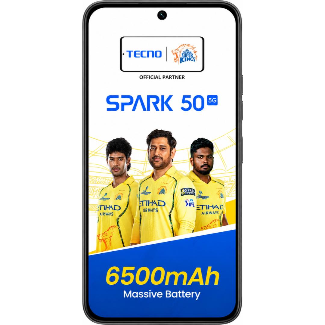 Tecno Spark 50 5G 17.22 Centimeter (6.78) 50MP Rear Camera 8MP Front Camera 120Hz HD+ IPS LCD Display Mediatek Dimensity 6400 Octa Core Processor Smartphones Mobile