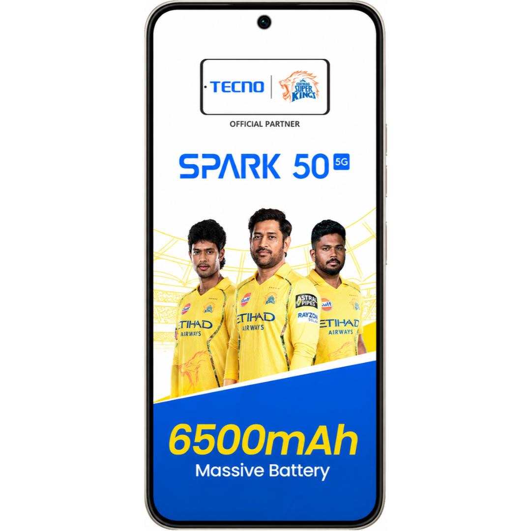 Tecno Spark 50 5G 17.22 Centimeter (6.78) 50MP Rear Camera 8MP Front Camera 120Hz HD+ IPS LCD Display Mediatek Dimensity 6400 Octa Core Processor Smartphones Mobile