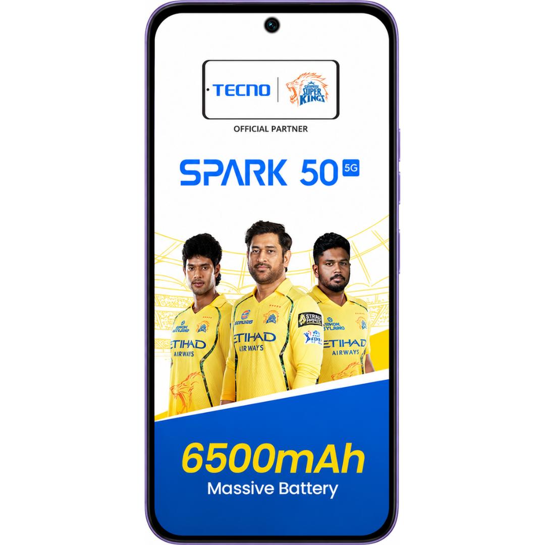 Tecno Spark 50 5G 17.22 Centimeter (6.78) 50MP Rear Camera 8MP Front Camera 120Hz HD+ IPS LCD Display Mediatek Dimensity 6400 Octa Core Processor Smartphones Mobile
