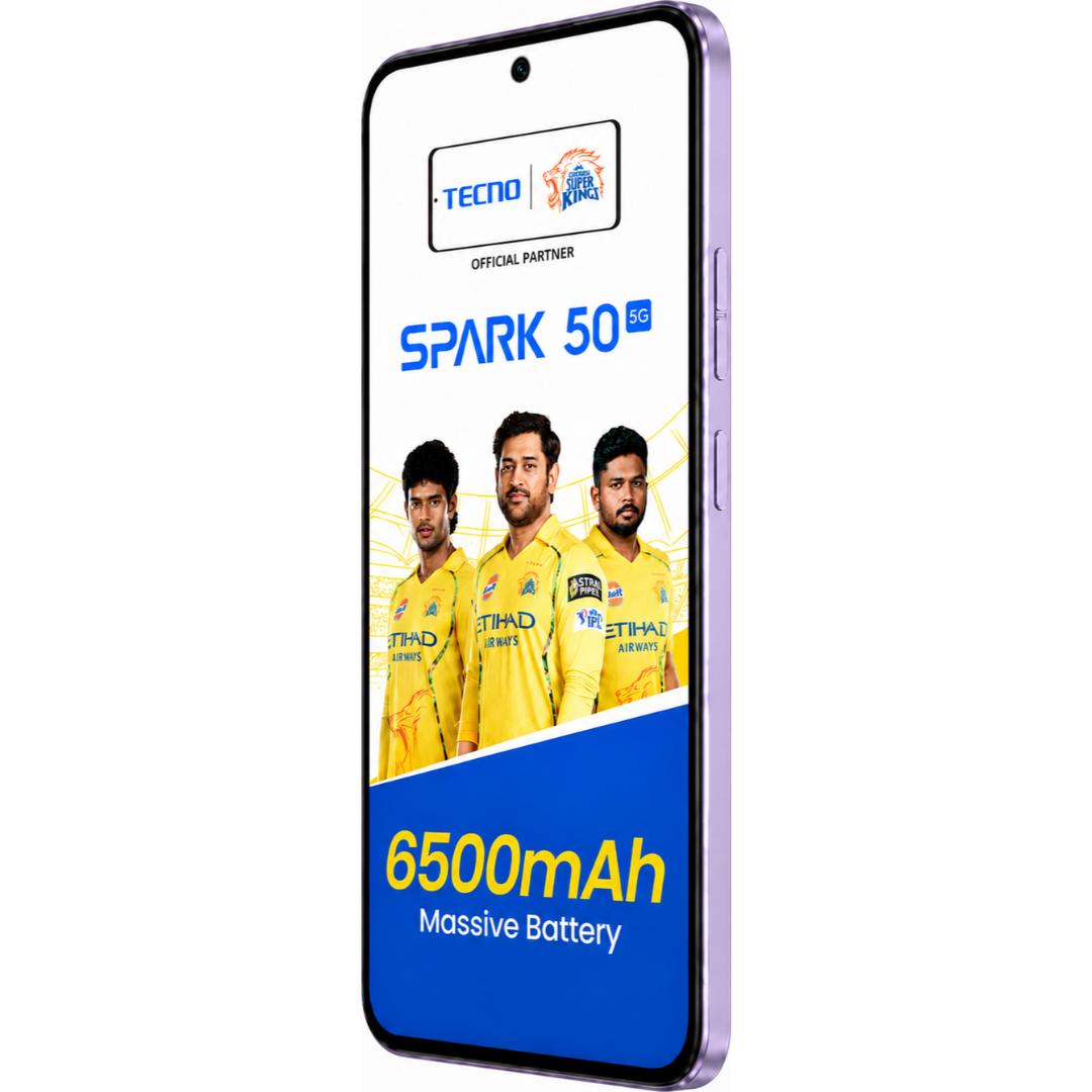 Tecno Spark 50 5G 17.22 Centimeter (6.78) 50MP Rear Camera 8MP Front Camera 120Hz HD+ IPS LCD Display Mediatek Dimensity 6400 Octa Core Processor Smartphones Mobile
