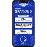 Tecno Spark Go 3 4G 17.12 Centimeter (6.74) 13MP Rear Camera 8MP Front Camera 120Hz HD+ IPS LCD Display Unisoc T7250 Octa Core Processor Smartphones Mobile