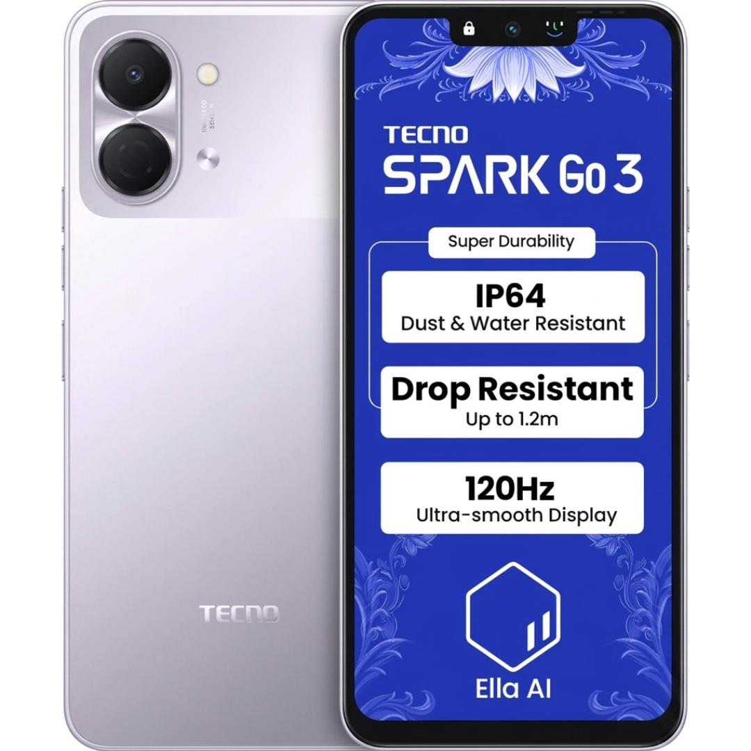 Tecno Spark Go 3 4G 17.12 Centimeter (6.74) 13MP Rear Camera 8MP Front Camera 120Hz HD+ IPS LCD Display Unisoc T7250 Octa Core Processor Smartphones Mobile
