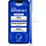 Tecno Spark Go 3 4G 17.12 Centimeter (6.74) 13MP Rear Camera 8MP Front Camera 120Hz HD+ IPS LCD Display Unisoc T7250 Octa Core Processor Smartphones Mobile