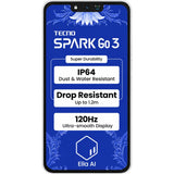 Tecno Spark Go 3 4G 17.12 Centimeter (6.74) 13MP Rear Camera 8MP Front Camera 120Hz HD+ IPS LCD Display Unisoc T7250 Octa Core Processor Smartphones Mobile