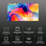 Samsung M70H Series 4K Ultra HD Tizen™ 4K Upscaling with Filmmaker Mode™ with Supreme Mini LED Dimming with Alexa & Google Assistant VRR 50Hz Refresh Rate Remote Control 4K Processor Mini LED TV (2026 Edition, Black)