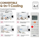 LG 1.5 T UW-Q18WUZA 5 Star Dual Inverter Convertible 4-in-1 Top Air Discharge Super Silent Operation 4-Way Swing HD Filter with Clean Filter Indication Window Air Conditioner (2025 Model, White)