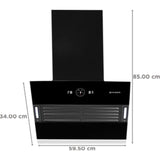 FABER 60 Centimeter VERTIGO FL SC AC BK 60 1200 m3/hr with Touch & Gesture Control Auto Clean Wall Mounted Chimney (Black)