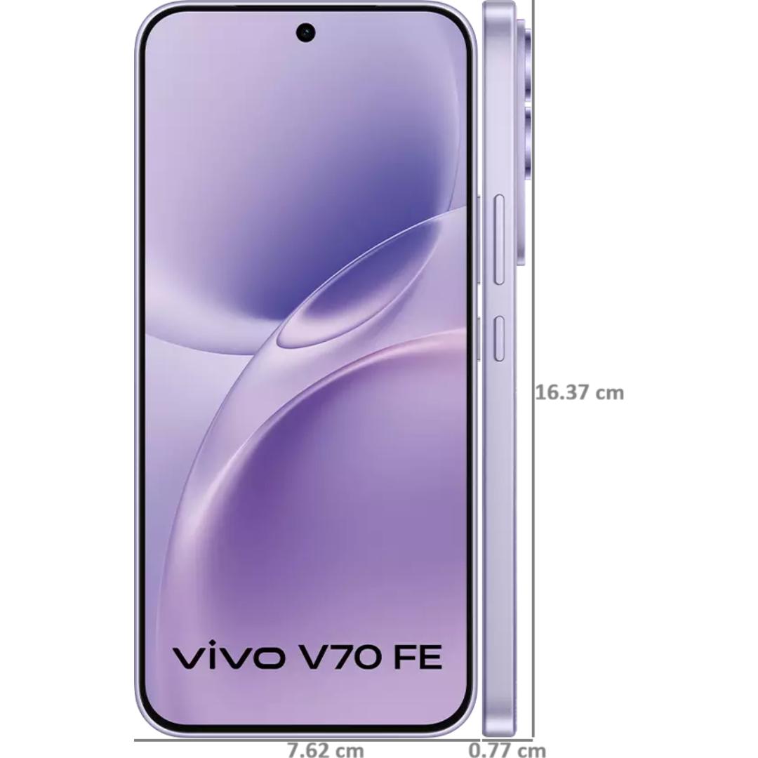 Vivo V70 FE 5G 17.35 Centimeter (6.83) Dual Rear Camera 200 MP OIS Ultra-Clear Main Camera + 50 MP Cemera, 8 MP Wide-Angle & 50 MP Front Camera 120Hz 1.5K Ultra Clear AMOLED Display Mediatek® Dimensity® 7360-Turbo Octa Core Processor Smartphones Mobile