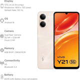 Vivo Y21 5G 17.13 Centimeter (6.74) Dual Rear Camera 13MP + 0.08MP & 5 MP Front Camera 120Hz HD+ Capacitive Multi-Touch LCD Display Mediatek Dimensity 6300 6nm Octa Core Processor Smartphones Mobile