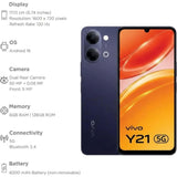 Vivo Y21 5G 17.13 Centimeter (6.74) Dual Rear Camera 13MP + 0.08MP & 5 MP Front Camera 120Hz HD+ Capacitive Multi-Touch LCD Display Mediatek Dimensity 6300 6nm Octa Core Processor Smartphones Mobile