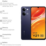 Vivo Y21 5G 17.13 Centimeter (6.74) Dual Rear Camera 13MP + 0.08MP & 5 MP Front Camera 120Hz HD+ Capacitive Multi-Touch LCD Display Mediatek Dimensity 6300 6nm Octa Core Processor Smartphones Mobile