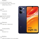 Vivo Y21 5G 17.13 Centimeter (6.74) Dual Rear Camera 13MP + 0.08MP & 5 MP Front Camera 120Hz HD+ Capacitive Multi-Touch LCD Display Mediatek Dimensity 6300 6nm Octa Core Processor Smartphones Mobile