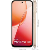 Vivo Y51 Pro 5G 17.14 Centimeter (6.75) Dual Rear Camera 50MP Main Camera + 2MP Camera & 8 MP Front Camera 120Hz FHD+ TFT LCD Display MediaTek Dimensity 7360-Turbo 4nm  Octa Core Processor Smartphones Mobile