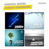 Voltas 15.0 L Aqua Prime 154VPBSI (4610035) 4 Star 2000 W Copper Heating Element Overheat Protection with Quartzline Technology Vertical Electric Storage Water Geyser (2024 Model, White)