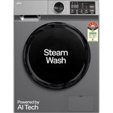 Godrej 8.0 Kg WFEON CEL 8014 IEBT SLSR 5 Star Eon Celesta Series AI Tech Digi Inverter and iSense Technology Steam Wash with In-built Heater Fully Automatic Front Loading Washing Machine (2024 Model, Silver Stream)