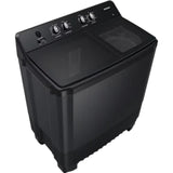 Samsung 8.0 Kg WT80B3560GB/TL 5 Star Rat Protection Technology Toughened Glass Lid Hexa Storm Pulsator Magic Mixer with Magic Filter Glass Door Semi Automatic Top Loading Washing Machine (2024 Model, Dark Gray with Ebony Black Panel)