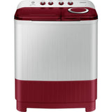 Samsung 8.0 Kg WT80C4000RR/TL 5 Star Air Turbo Drying & Rat Protection Technology Hexa Storm Pulsator with Magic Filter Inverter Motor Semi Automatic Top Loading Washing Machine (2023 Model, Light Gray with Wine Base)
