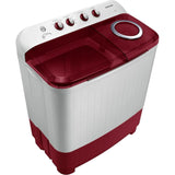 Samsung 8.0 Kg WT80C4000RR/TL 5 Star Air Turbo Drying & Rat Protection Technology Hexa Storm Pulsator with Magic Filter Inverter Motor Semi Automatic Top Loading Washing Machine (2023 Model, Light Gray with Wine Base)