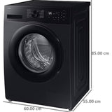 Samsung 9.0 Kg WW90DG5U24ABTL 5 Star AI Ecobubble SmartThings Technology Energy Mode with Hygiene Steam Digital Inverter Motor Fully Automatic Front Loading Washing Machine (2024 Model, Black)