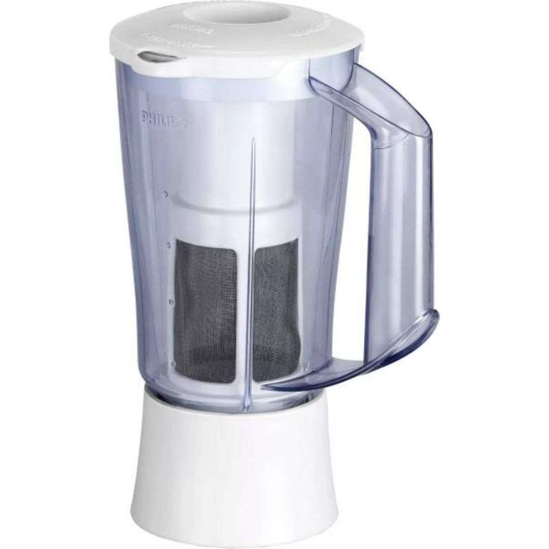 Philips 500 W HL1632/00 Fruit Filter With 3 Jars Juicer Mixer Grinder (White with blue accents)