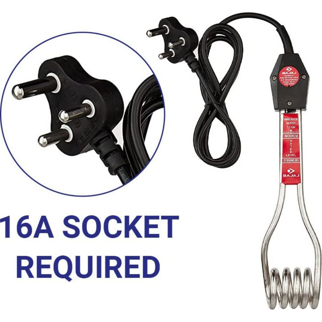 Bajaj 1500 W Immersion Heater 1.5 KW 25 (150650) Immersion Rod Water G –  Value Plus India