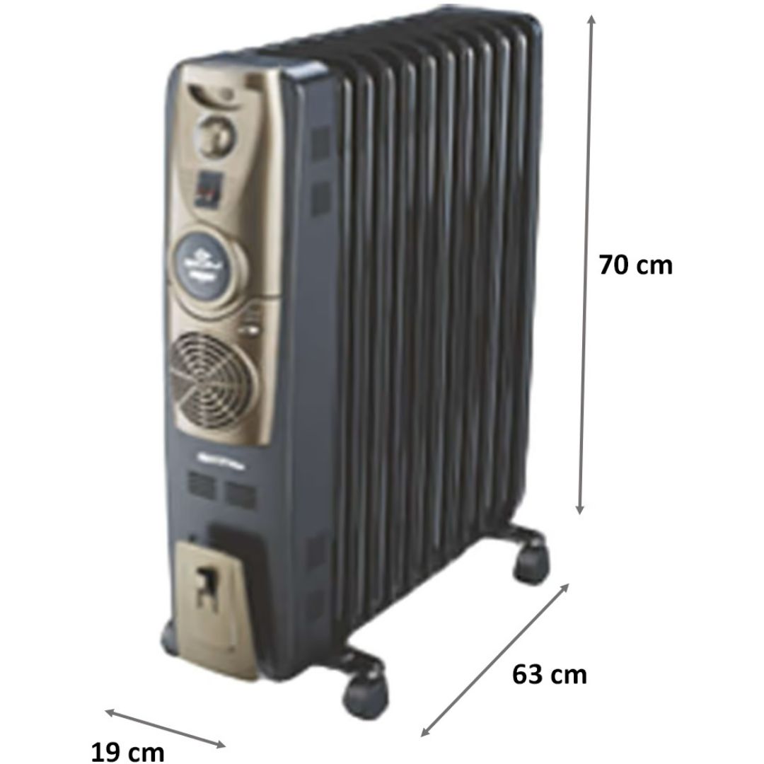 BAJAJ (260083) Majesty RH 11F Plus OFR Oil Filled With Fan, Room Heater (Black & Golden)