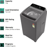 Whirlpool 7.0 kg (31592) 5 Star WhiteMagic Elite Plus 7.0 Grey 10YMW Spiro Wash Action with Hard Water Wash Fully Automatic Top Load Washing Machine (Grey)