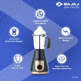 Bajaj 750 W (410528) GX 3701 3 Jars Mixer Grinder (Black)
