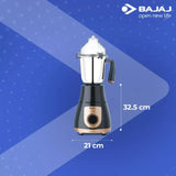 Bajaj 750 W (410528) GX 3701 3 Jars Mixer Grinder (Black)