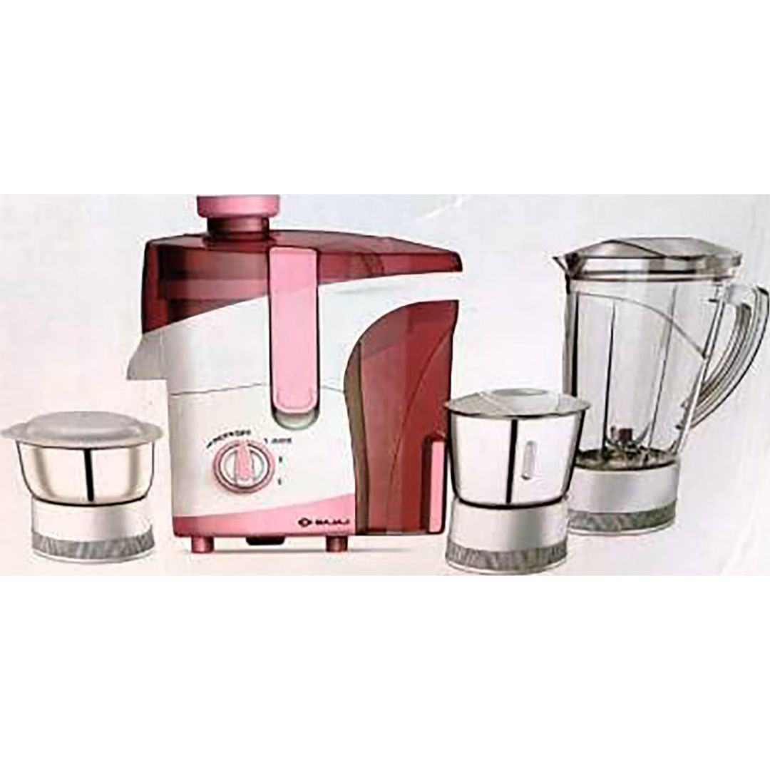 Bajaj 500 W JX 30 (410702) 3 Jars Juicer Mixer Grinder (White & Pink)