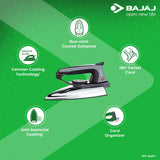 BAJAJ 600 W DX 2 (440210 Black) Light Weight Dry Iron (Black)