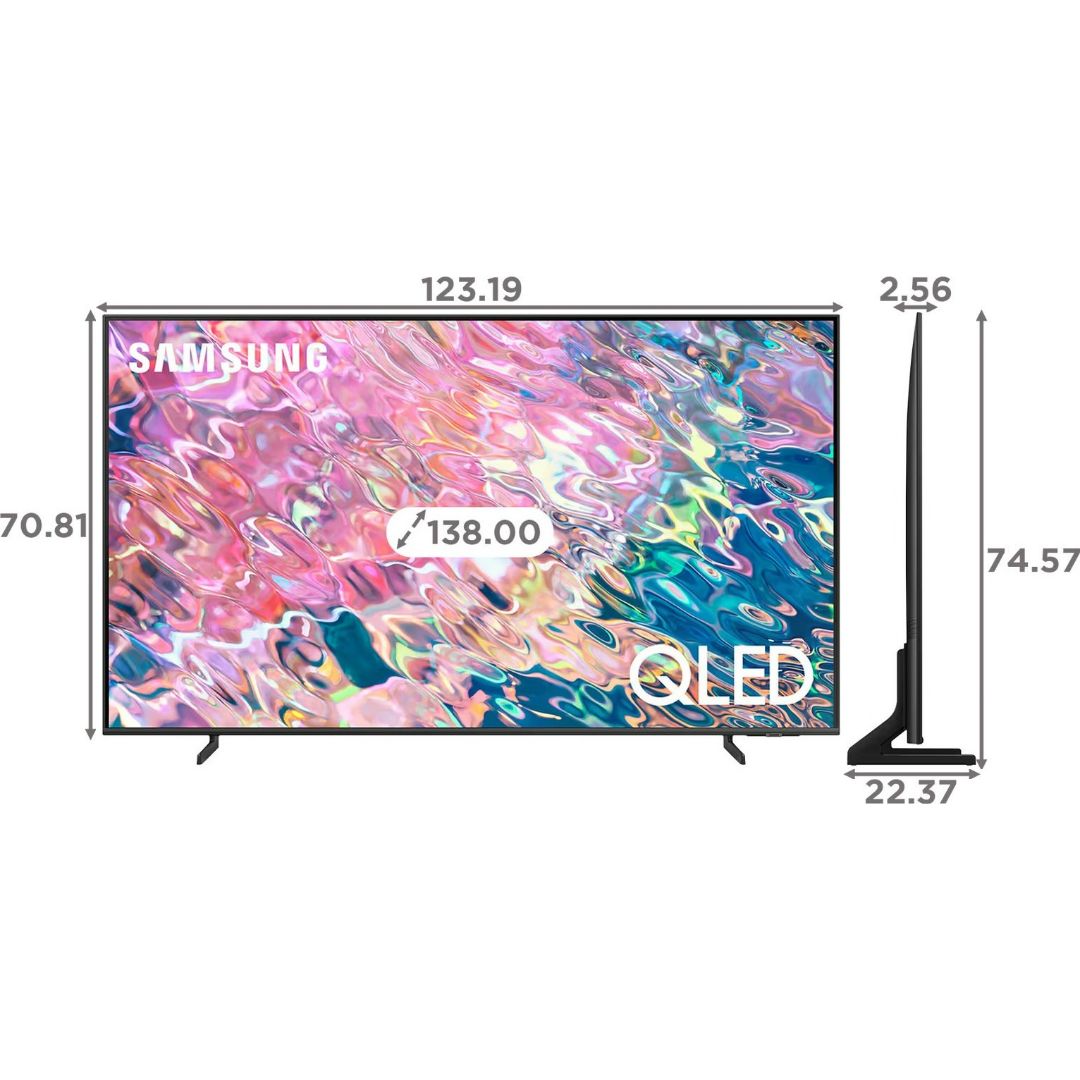 Samsung 138 Centimeter (55) QA55Q60BAKLXL 6 Series 4K Ultra HD Quantum HDR Alexa Compatibility OTS Lite Tizen Smart QLED TV (2022 Model, Black)