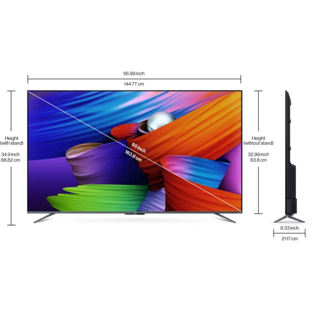 OnePlus 163.8 Centimeter (65) 65U1S U Series 4K LED Smart Android TV (Black) (2021 Model)