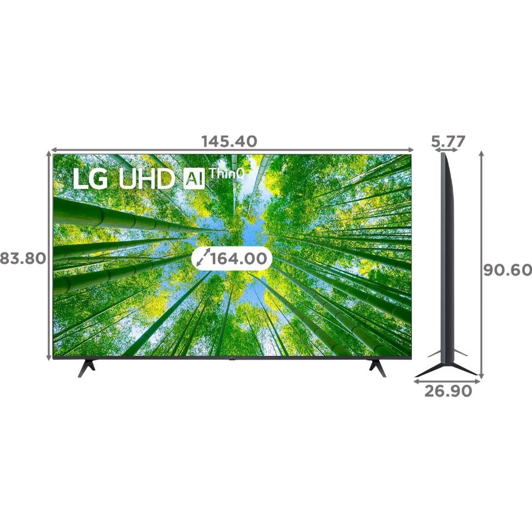 LG 164 Centimeter (65) UQ80 65UQ8040PSB 4K Ultra HD WebOS Active HDR Smart LED TV (Black)