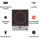 Bajaj (740059) Majesty ICX Pearl Induction Cooker Black