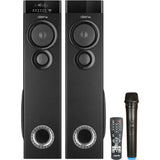 AISEN A11UFB500-Black Stereo Channel 110 W Bluetooth Wireless Microphone, Karaoke Compatible, Remote Control, Aux Support Tower Speaker (Black)