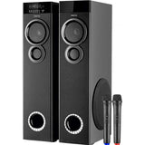 AISEN A11UFB500-Black Stereo Channel 110 W Bluetooth Wireless Microphone, Karaoke Compatible, Remote Control, Aux Support Tower Speaker (Black)