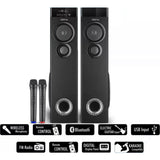 AISEN A11UFB500-Black Stereo Channel 110 W Bluetooth Wireless Microphone, Karaoke Compatible, Remote Control, Aux Support Tower Speaker (Black)
