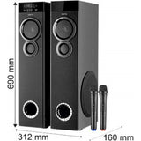 AISEN A11UFB500-Black Stereo Channel 110 W Bluetooth Wireless Microphone, Karaoke Compatible, Remote Control, Aux Support Tower Speaker (Black)