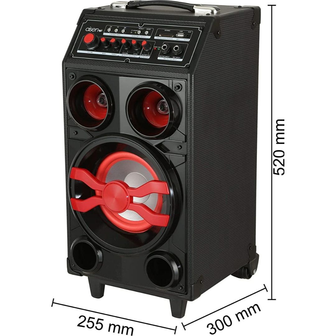 AISEN 50 W A50UKB701 2.0 Channel RMS Walk and Rock Wireless Bluetooth Portable Party Speaker (Red)