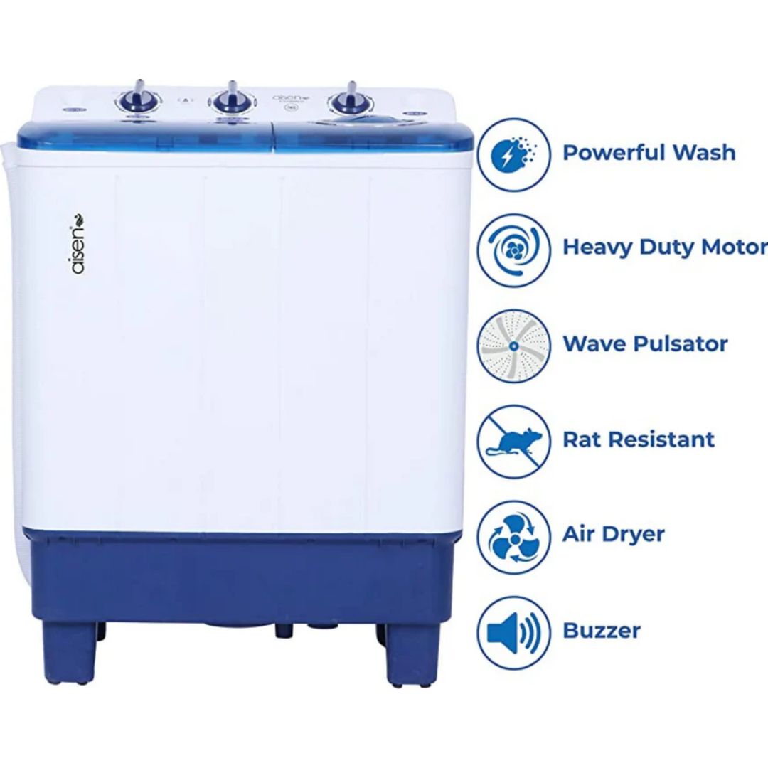 AISEN 7.0 kg A70SWM620-Royal Blue Semi Automatic Top Loading Washing Machine (Royal Blue)