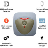 Racold 15.0 L AN 15 LUX PLUS 2KW 4 Star Vertical Storage Water Geyser (White)
