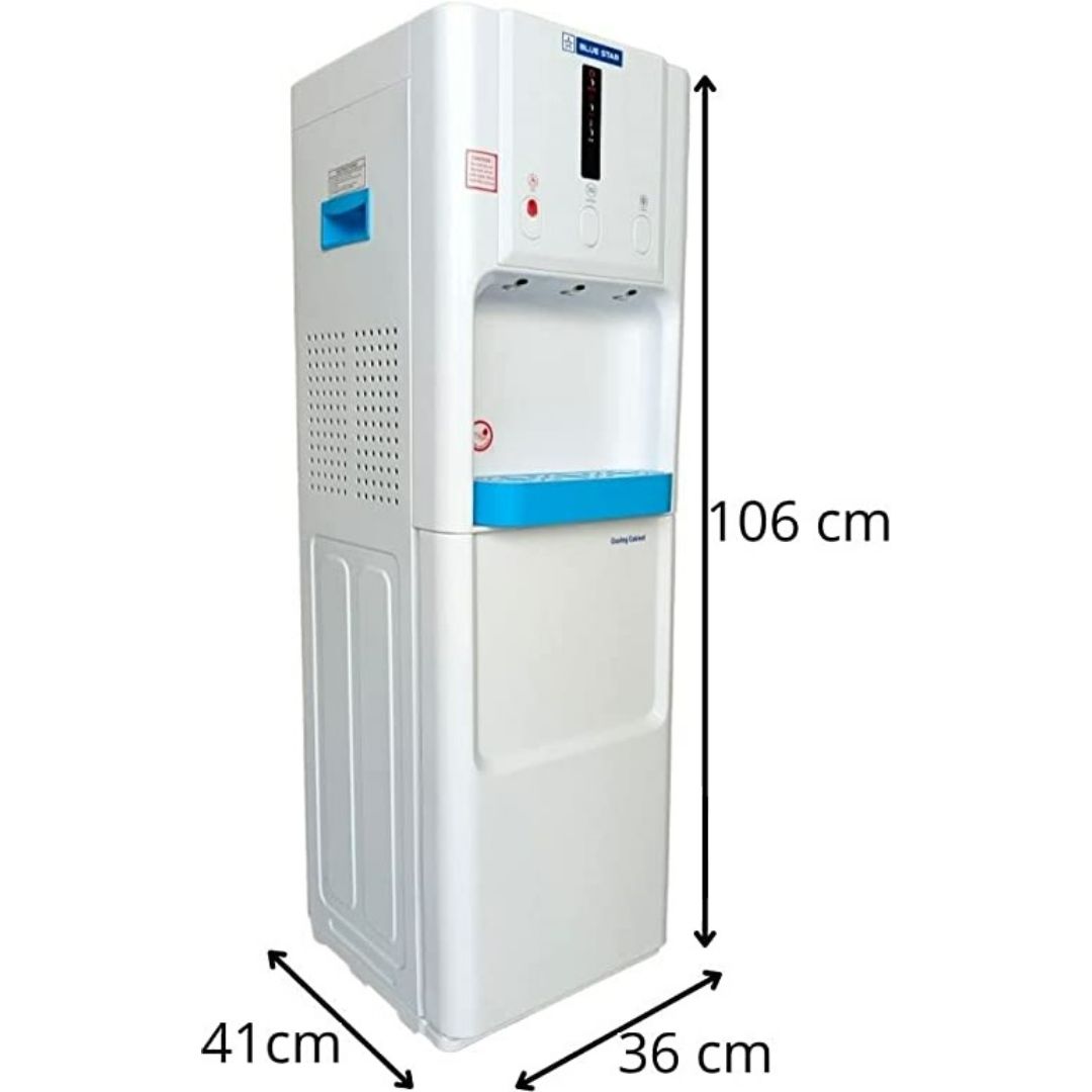 Blue Star 5.0 L BWD3FMRUA UA Series 3 Tap FLR (Hot, Cold, Normal) | 5 L/Hr. Water Capacity Bottled Water Dispenser (White & Blue)