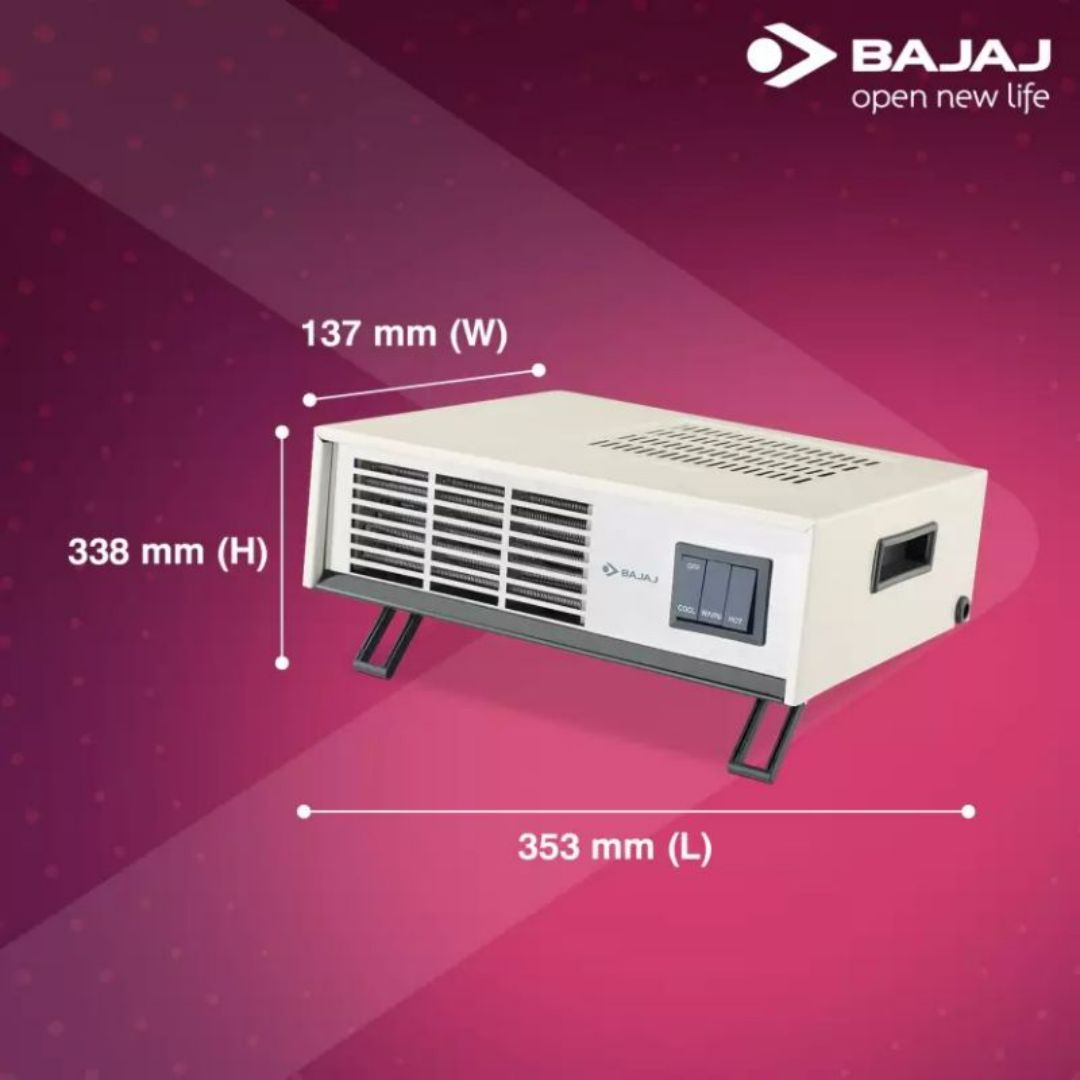 Bajaj 2000 W (267240) Blow Hot Fan Forced Circulation Room Heater (Off White/Black)