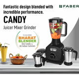 Faber 1000 W FMG Candy 1000 3J+1PC BK 4 Jars Mixer Grinder (Black)
