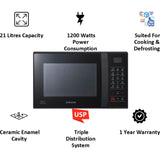 Samsung 21.0 L CE76JD-B1/XTL Curd Making Defrost with Anti Bacterial Protection Convection Microwave Oven (Black)