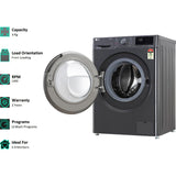 LG 8.0 kg FHV1408Z2M.ABMQEIL 5 Star Inverter with Inbuilt Heater Fully Automatic Front Loading Washing Machine (Middle Black)