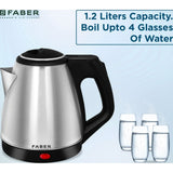 Faber 1.20 L FK 1.2L SS 2200W Stainless Steel Electric Kettle (Silver)