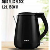 Havells 1.2 L GHBKTATK150, Aqua Plus Detachable Base, Auto Shut-off, 1500 W Double Wall Electric Kettle (Aqua Black)